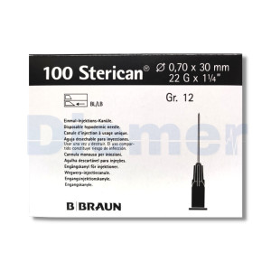 Agujas Esteriles 0,70 x 30 Caja 100 Unids (22g x 1 ¼")